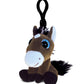 DolliBu Big Eyes Stuffed Animal Toy Keychain - Soft Horse Keychain Charm for Backpack, Handbag and Purse - 5.75 Inches