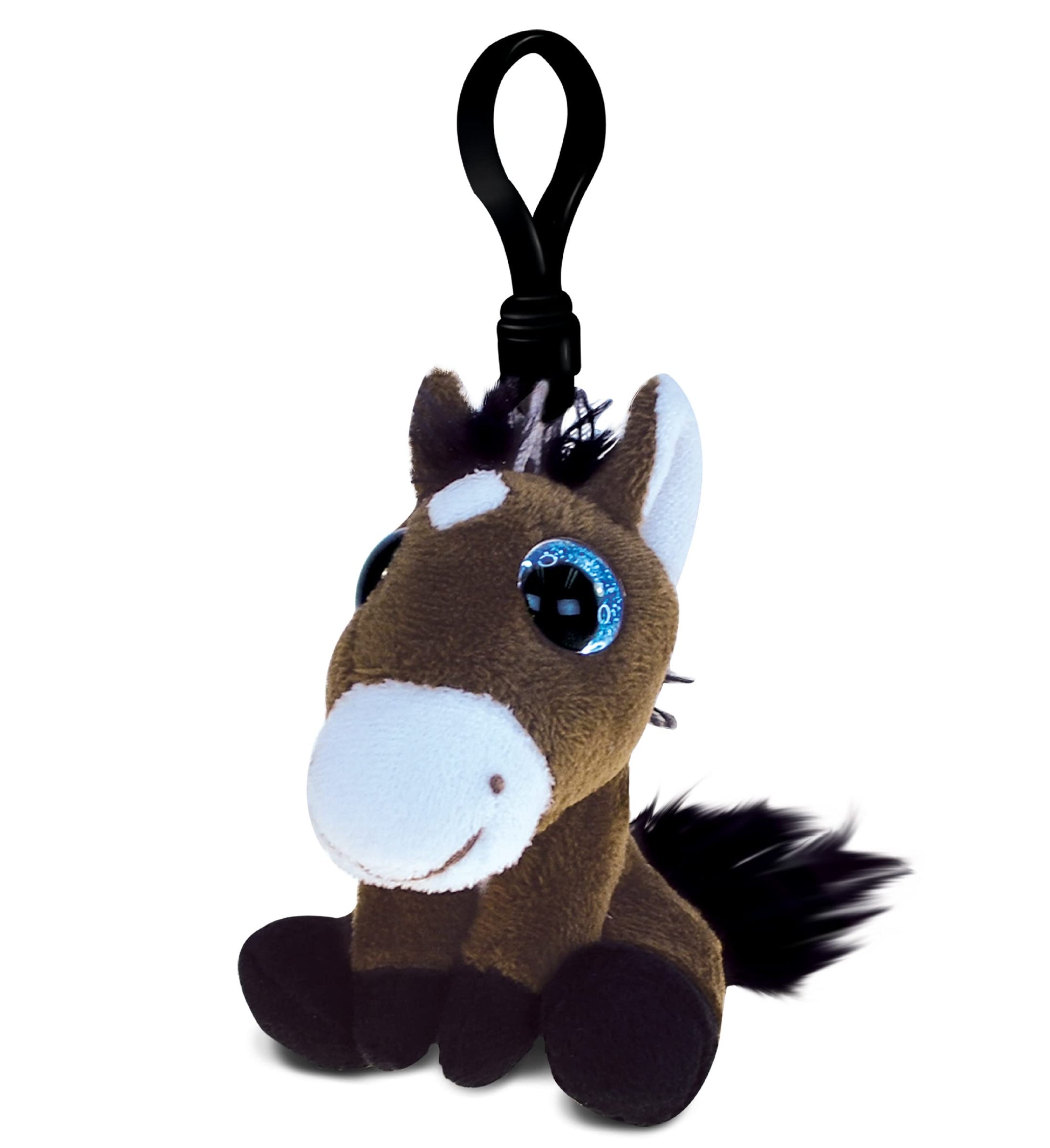 DolliBu Big Eyes Stuffed Animal Toy Keychain - Soft Horse Keychain Charm for Backpack, Handbag and Purse - 5.75 Inches
