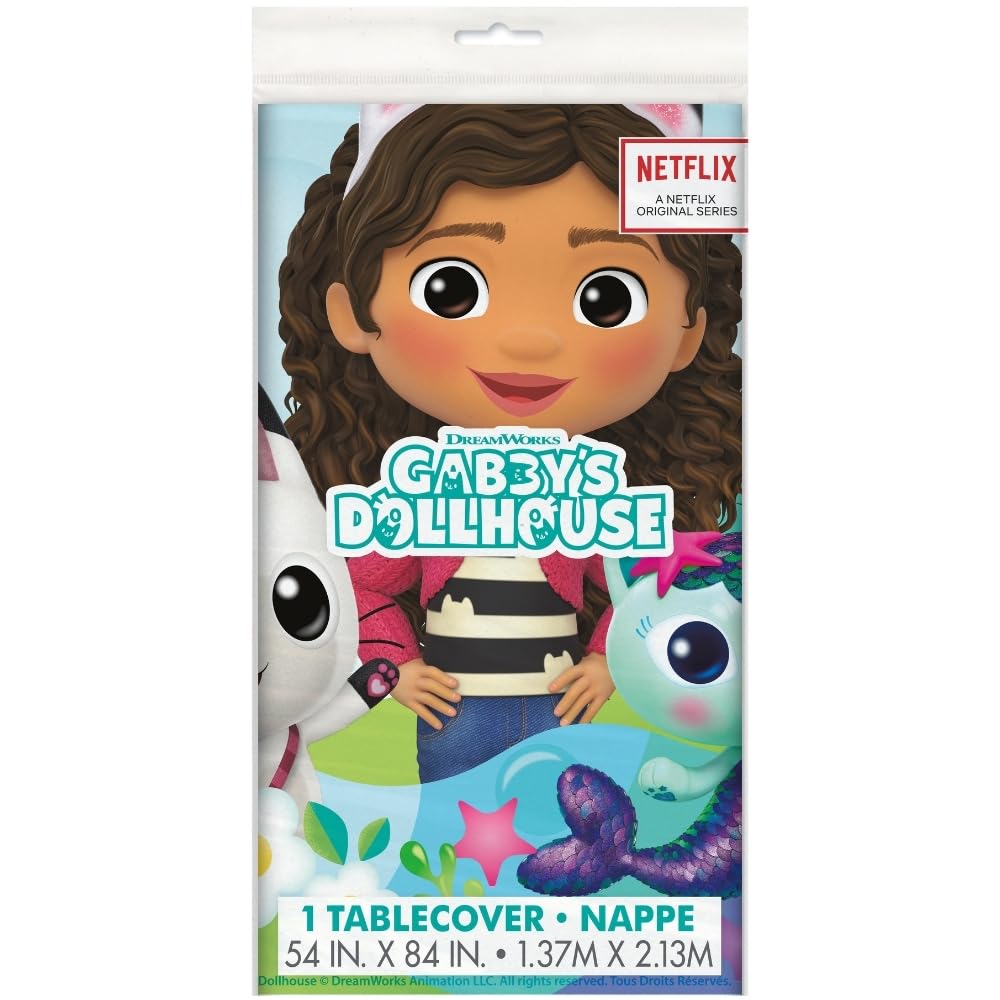 Unique Gabby's Dollhouse Rectangular Plastic Table Cover 54" x 84"