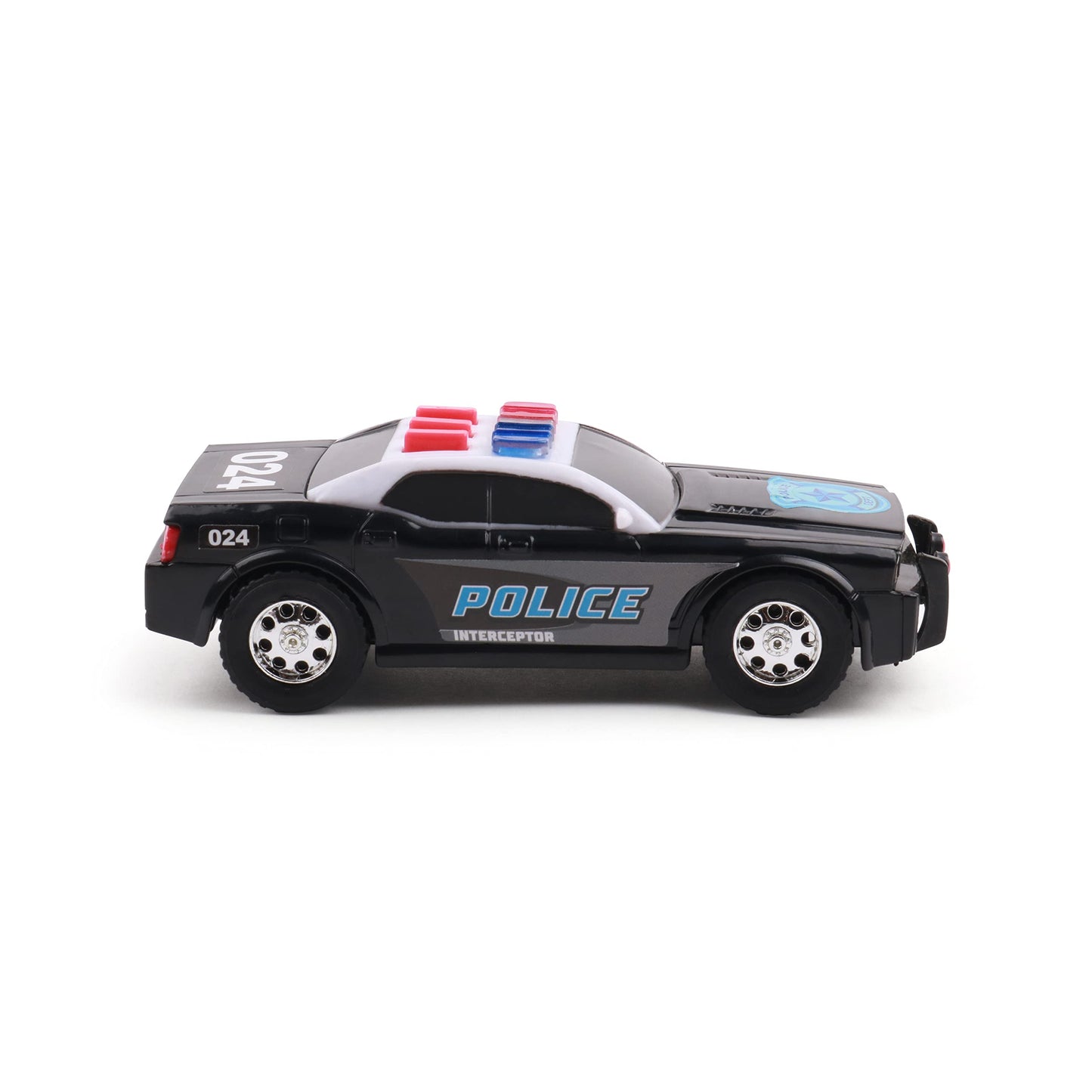 Mighty Fleet Toughest Minis 5" Police Cruiser Toy w/Lights & Sounds, Realistic Design & Batteries Included - Age 3+