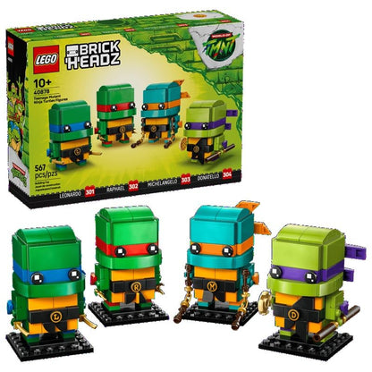 LEGO BrickHeadz Teenage Mutant Ninja Turtles Set - 567 Pieces, All 4 TMNT Figures with Iconic Weapons & Pizza Accessory - Ages 10+ - Gift for Kids &