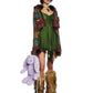 Dolls Kill Keep Shining Mini Dress by Current Mood - Sheer Mesh Overlay Dress with Handkerchief Hem for Playful Fashion - Green, X-Small