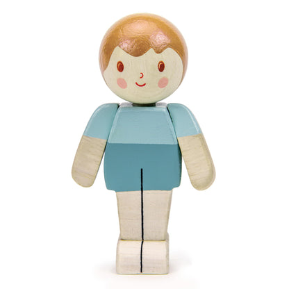 Tender Leaf Toys - We are Family - Ivory Boy - Eco-Friendly Multicultural Wooden Dolls with Moving Arms - Build Your own Family - Encourages