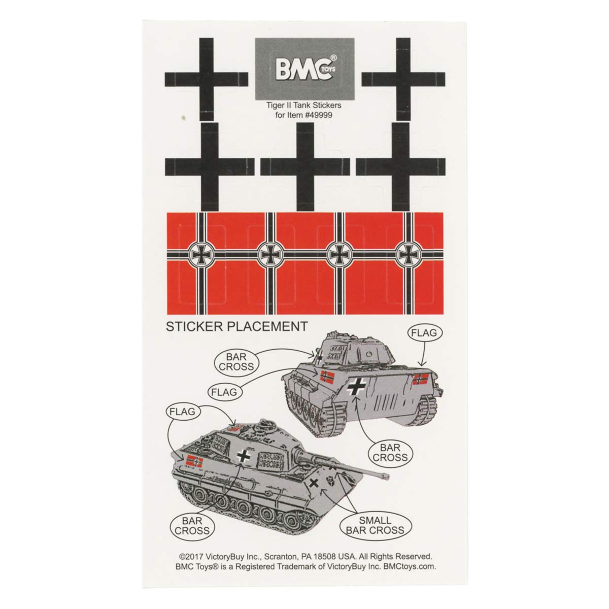 BMC WWII Gray German King Tiger Toy Tank 1:32 Scale for 54mm Army Men Soldier Figures