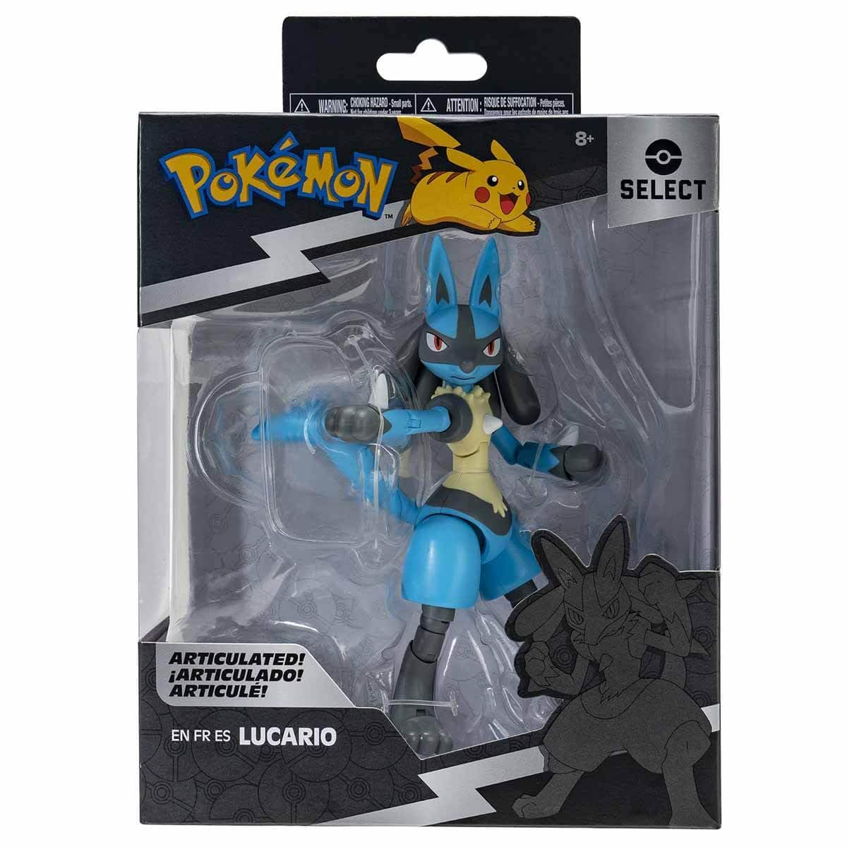 Pokémon Select Lucario - 6-Inch Super-Articulated Figure with Over 15 Points of Articulation