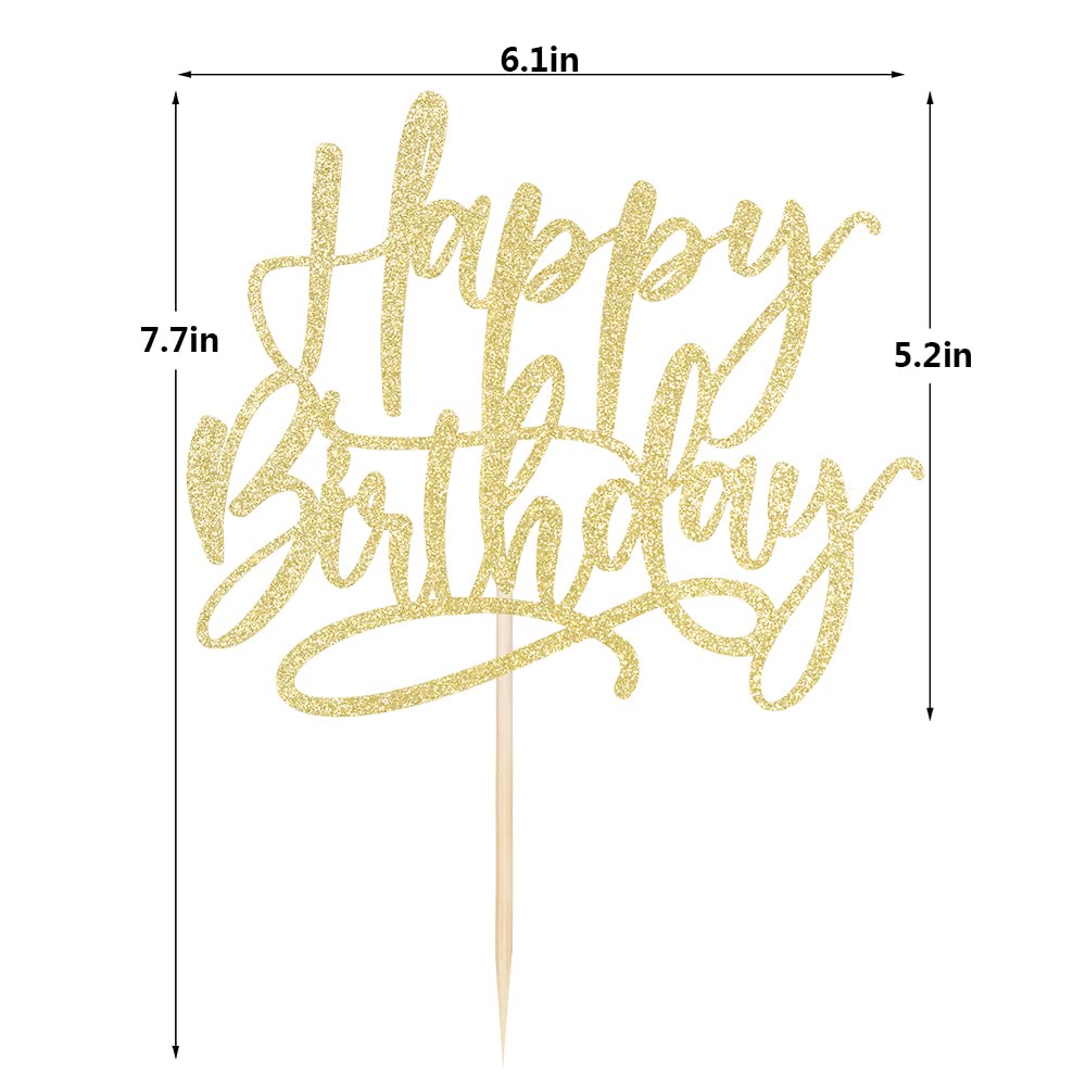 Kaoenla Happy Birthday Cake Topper-handwork Golden happy birthday cake Decor,Birthday/Anniversary cakes Selected decorative