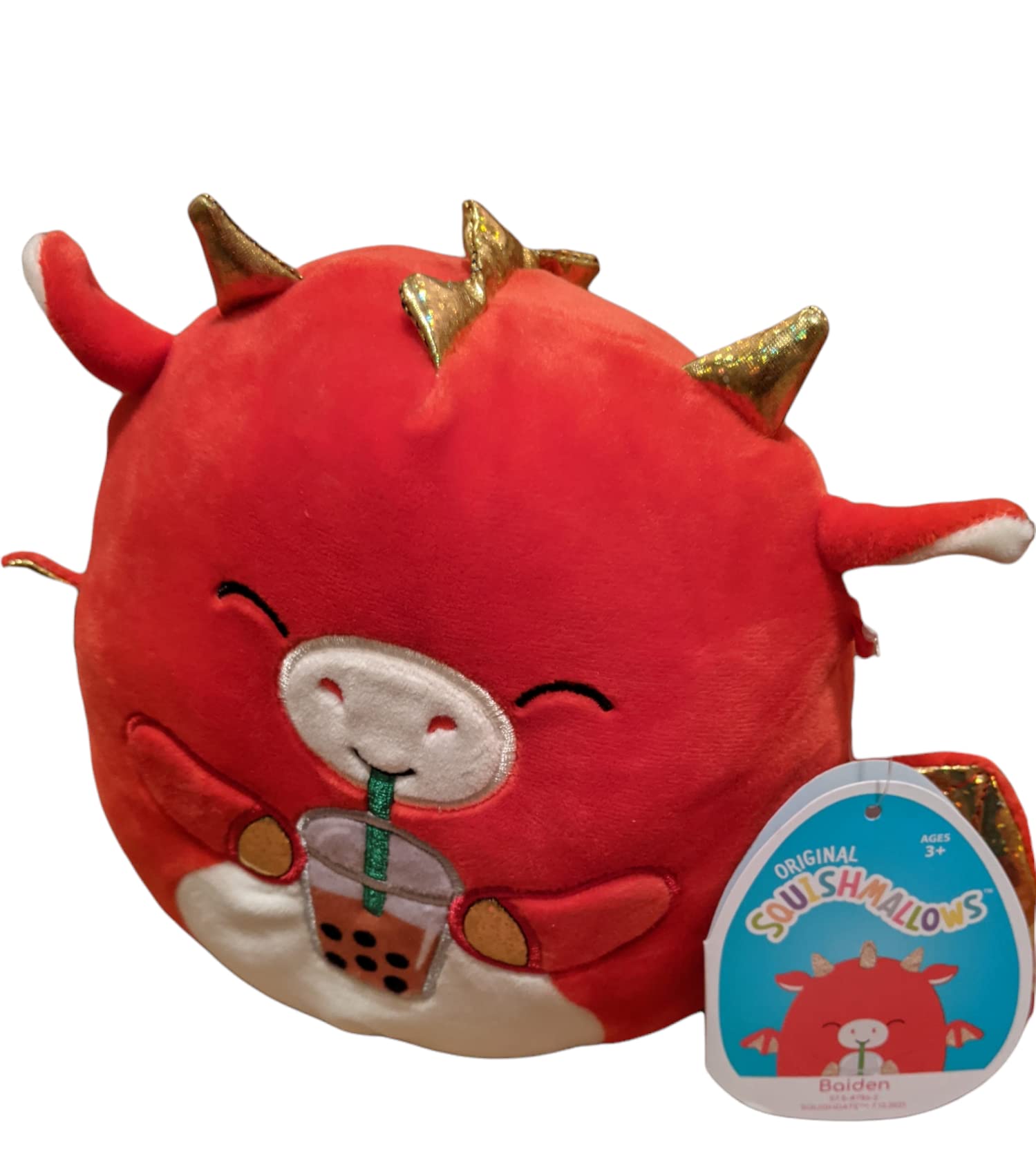Squishmallows 7.5" Baiden The Dragon with Boba Tea