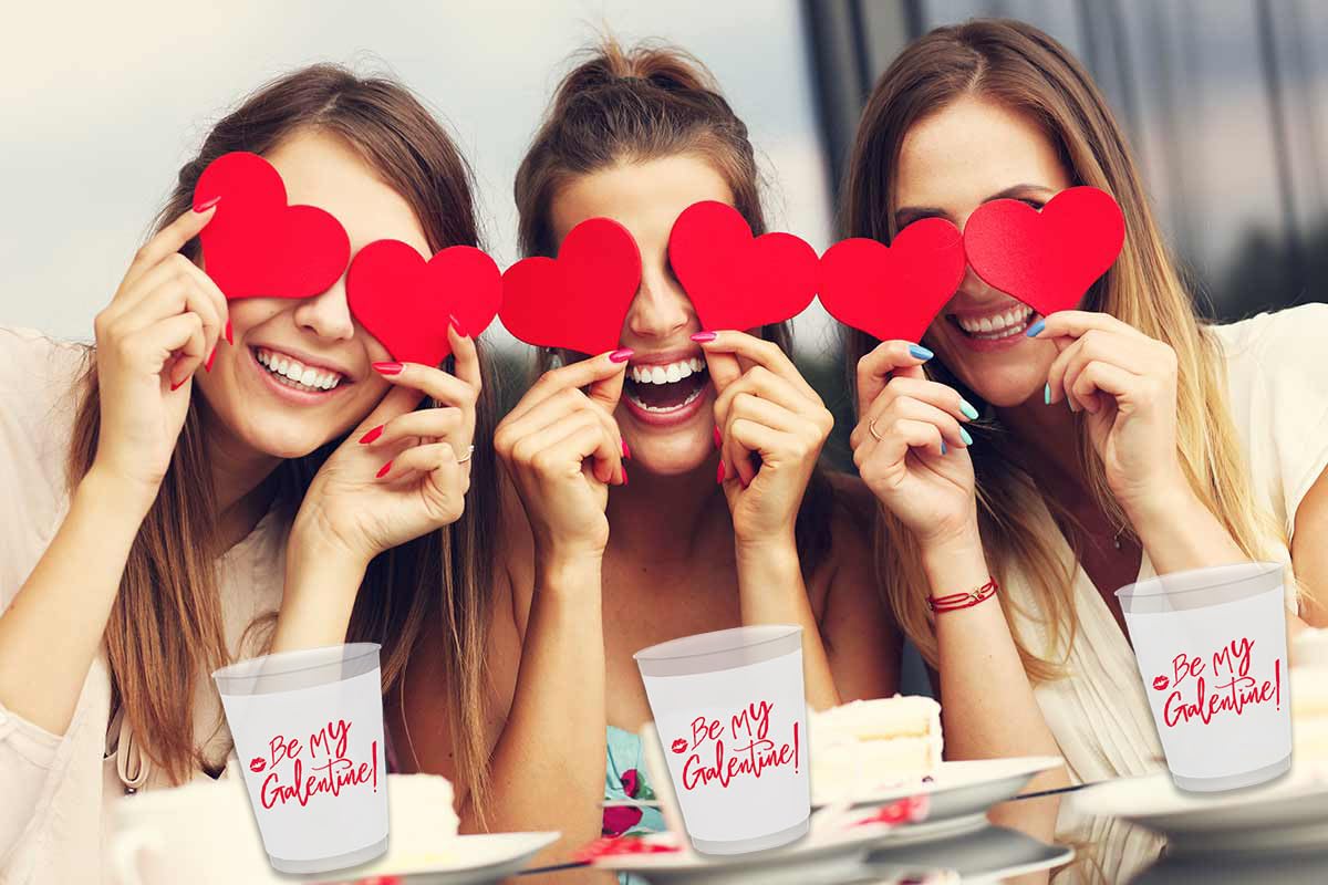 Aisosiks Be My Galentine Cups, Happy Galentines Day Cups, Happy Galentine’s Day Party Decorations, Girls Ladies Galentines Day Decorations, Valentines