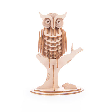 Kikkerland GG107 Wooden Puzzle, 3D, Owl