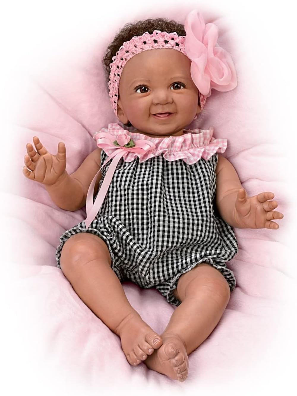 The Ashton-Drake Galleries Alanna with Hand-Rooted Hair So Truly Real® Lifelike & Realistic African-American Newborn Baby Doll 18-inches