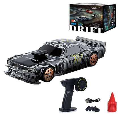 RC Drift Car, 1:43 Scale Drifting RC Cars, 2.4GHz 4WD RC Race Car, 15km/h High-Speed Remote Control Drift Car Vehicle with LED Lights Drifting Tire