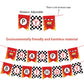Race Car Birthday Banner - Let's Go Racing with Checkered Flag Themed Party Supplies