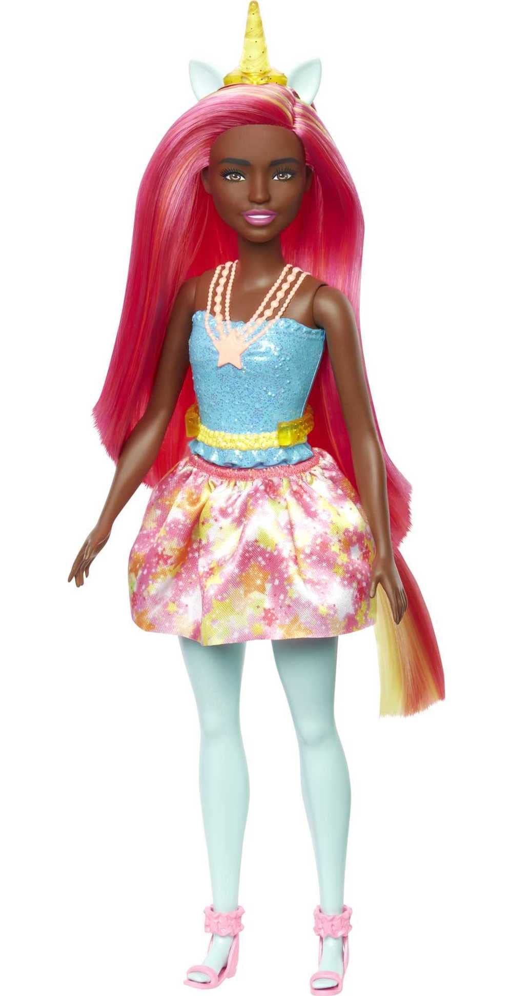 Barbie Dreamtopia Unicorn Fashion Doll with Pink & Yellow Hair & Removable Skirt & Accessories Including Unicorn Headband & Tail