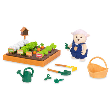 Li'l Woodzeez Garden Playset, 31 Pieces with Sheep Figure and Tools, Themed