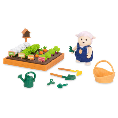 Li'l Woodzeez Garden Playset, 31 Pieces with Sheep Figure and Tools, Themed