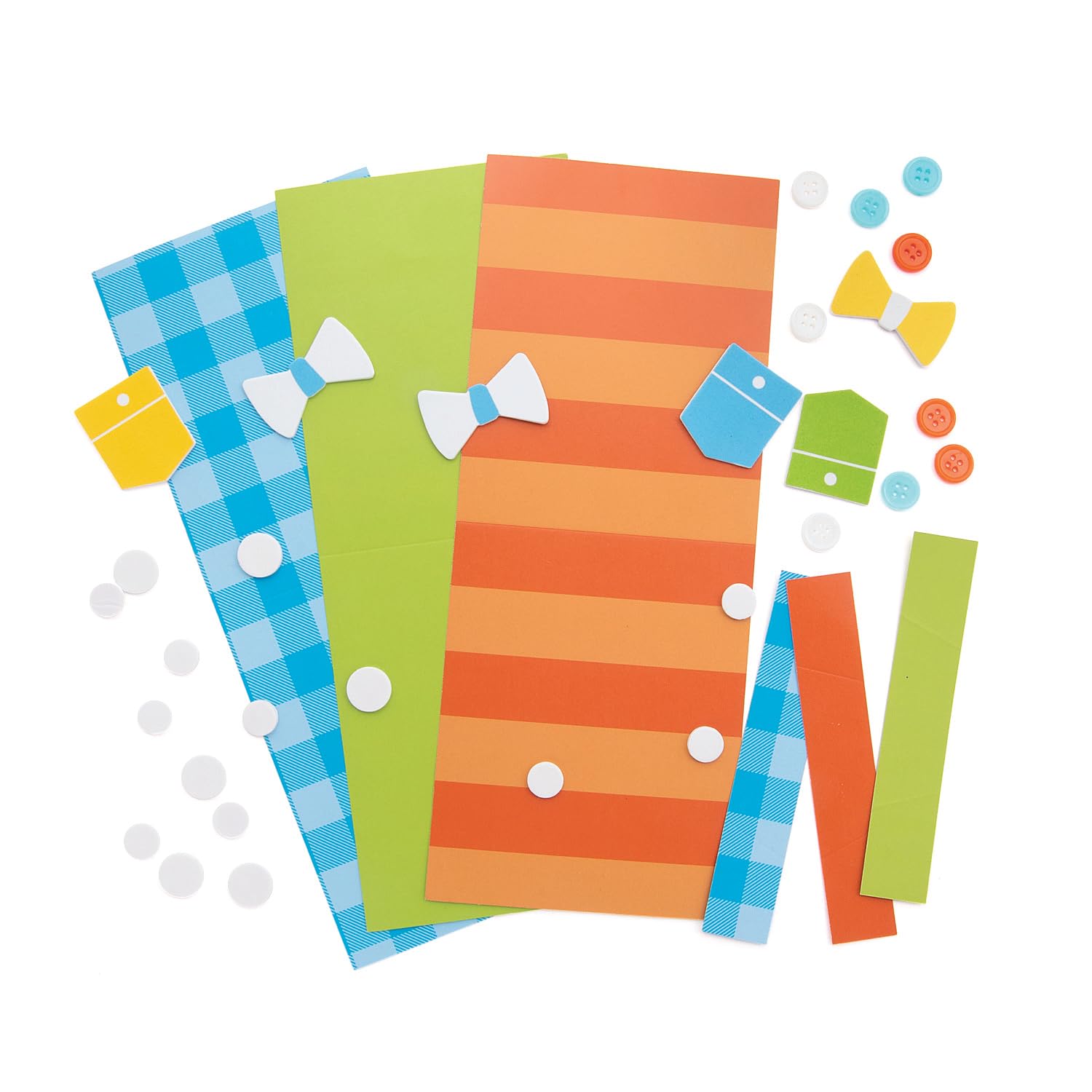 Fun Express Father's Day Shirt Card Craft Kit - Makes 12 Cards DIY Craft Gifts for Kids - Great for Summer Camp, Classroom and Home Activities