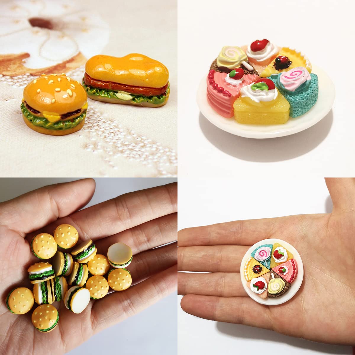 Nuanmu Miniature Food Drink Bottles Pretend Play Kitchen Game Party Toys (10 Bottles + 10 Foods?Random?)