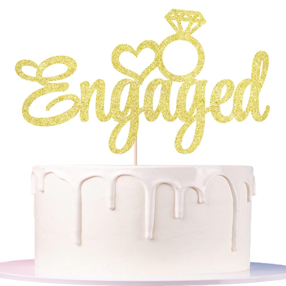 Auteby Engaged Cake Topper - Engagement Wedding Party Decorations