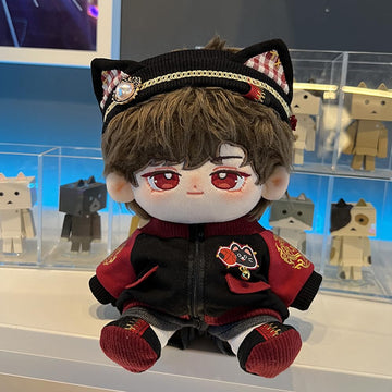 niannyyhouse 20cm Plush Doll Clothes Headwear Coat Pants Shoes Red Flame Set Soft Stuffed Plush Toy Dress Up Accessories (20cm)