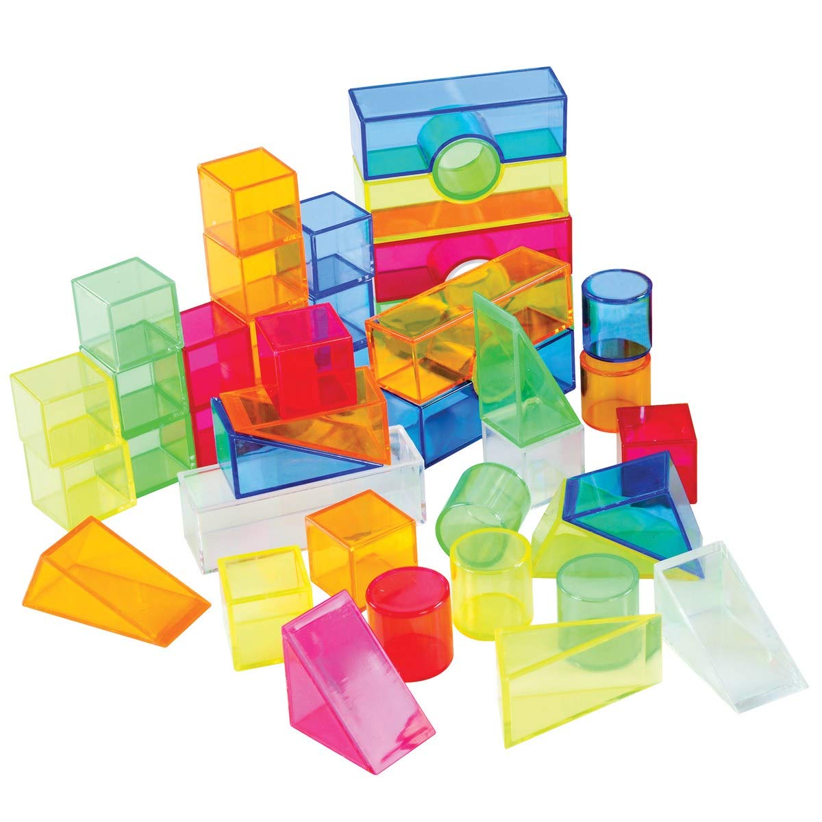Joyn Toys Transparent Light and Color Blocks - 108 Pieces