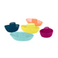 Boon Fleet Toy Boat Baby Bath Toys - Stacking Boat Toy Set for Bath Time Fun - Toddler and Baby Stacking Bathtub Toys With Drain Holes - 5 Count