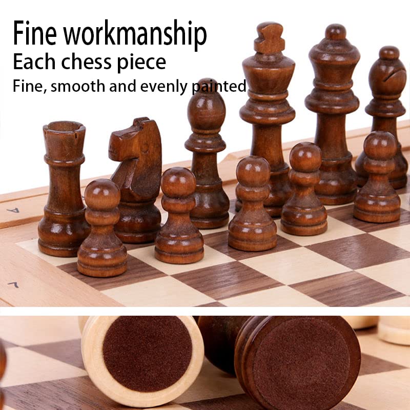 Hellpnoom Wooden Chess Pieces, Tournament Staunton Wood Chessmen Pieces Only, 3 Inch King Figures Chess Game Pawns Figurine Pieces, Replacement
