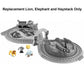 Fisher-Price Replacement Parts GeoTrax On The Go Zoo Playset N4799 - Replacement Lion, Elephant and Haystack Figures