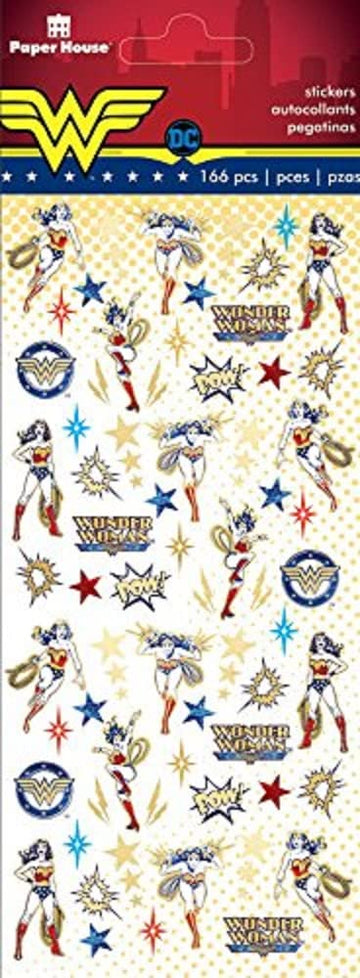 Paper House Productions STM-0016 Wonder Woman Micro Stickers, 3-pack