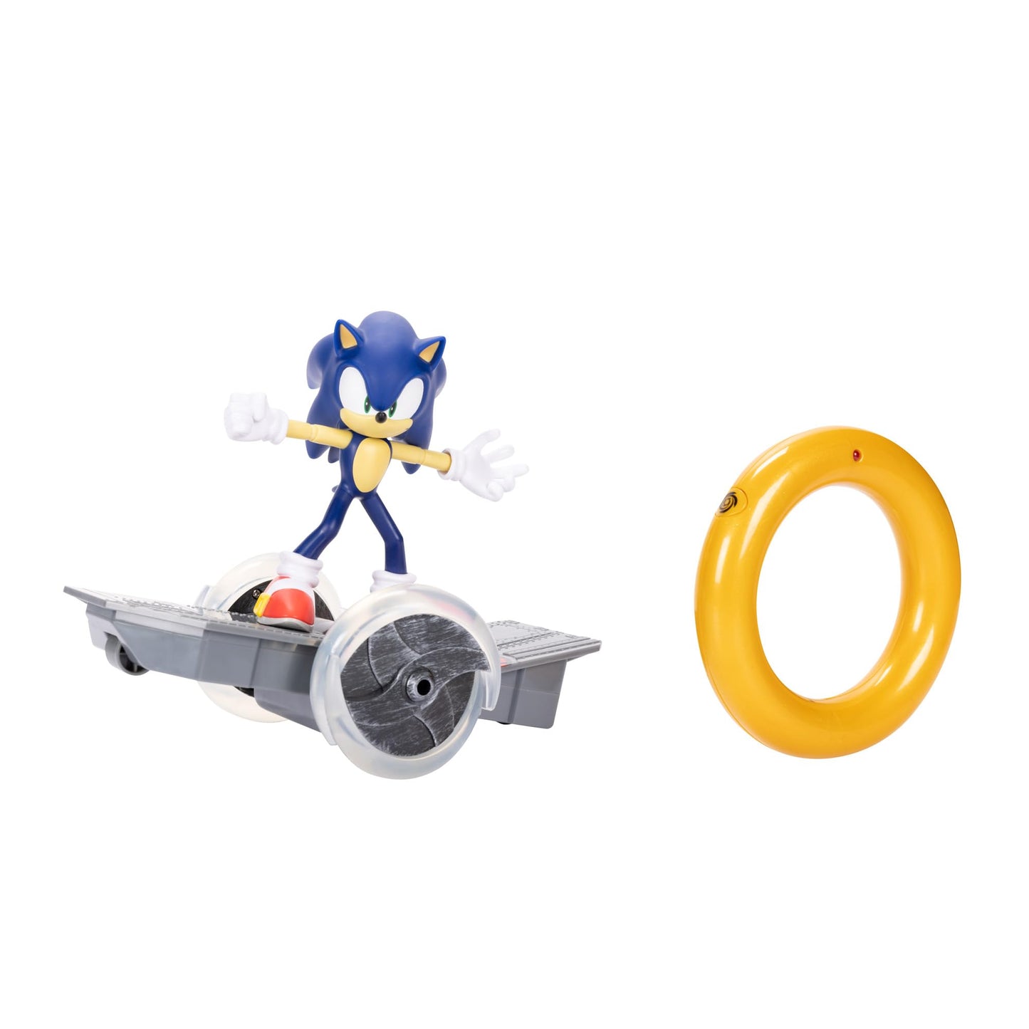 Sonic The Hedgehog Speed RC Skateboard Vehicle with Gold Ring Controller - Light Up Wheels & 360 Spins, Turbo Mode for Extra Boost, 2.4GHz, 100FT