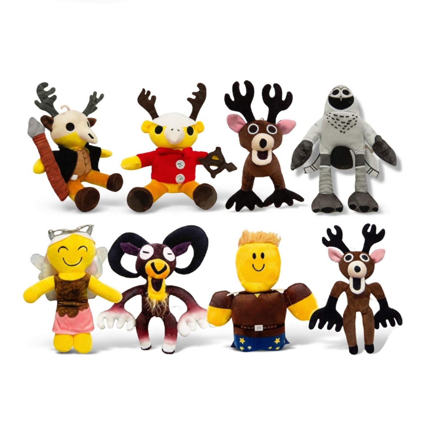 HappyToy Kid Set of 8 Soft Plush Toys - Colorful, Cute & Huggable Companions, Perfect, Holiday Fun, and Everyday Play