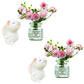 2Sets Dollhouse Miniature Flower in Vase and Rabbits, 1:12 Scale Dollhouse Miniature Decor, Car Decoration,Spring Peach Blossom,2 in.