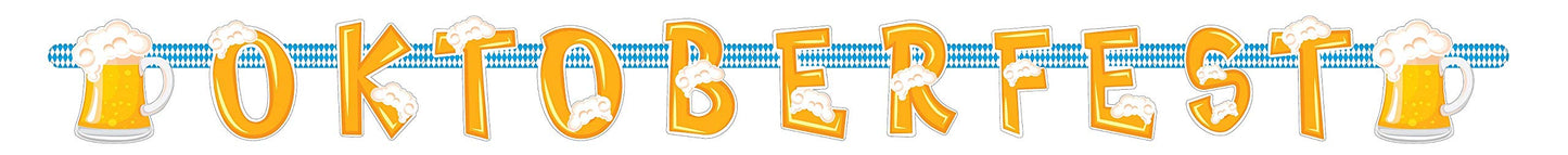 Oojami Oktoberfest Decorations Set - 3 Large 54" x 108" Blue and White Checkered Tablecloths for 8-Chair Tables & Oktoberfest Banner, Bavarian German