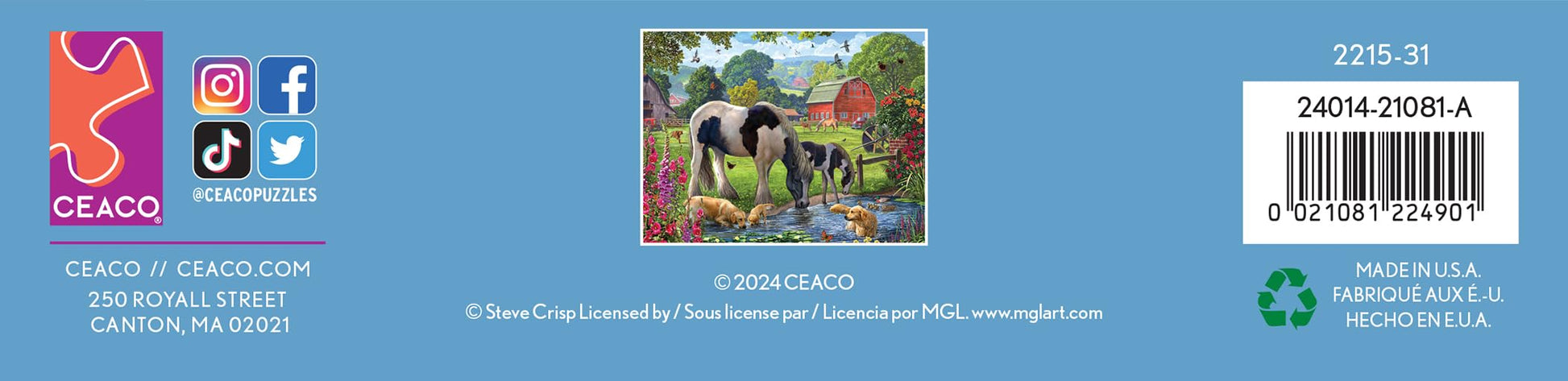 Ceaco - Horses and Hounds - 300 Oversized Piece Jigsaw Puzzle