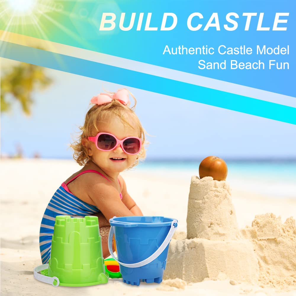 Jumbo Castle Model Beach Gear 7" Large Sand Buckets Pails Beach Water Pool Gardening Bath Toy Environmentally ABS Durable Thick Plastic Complete Gift