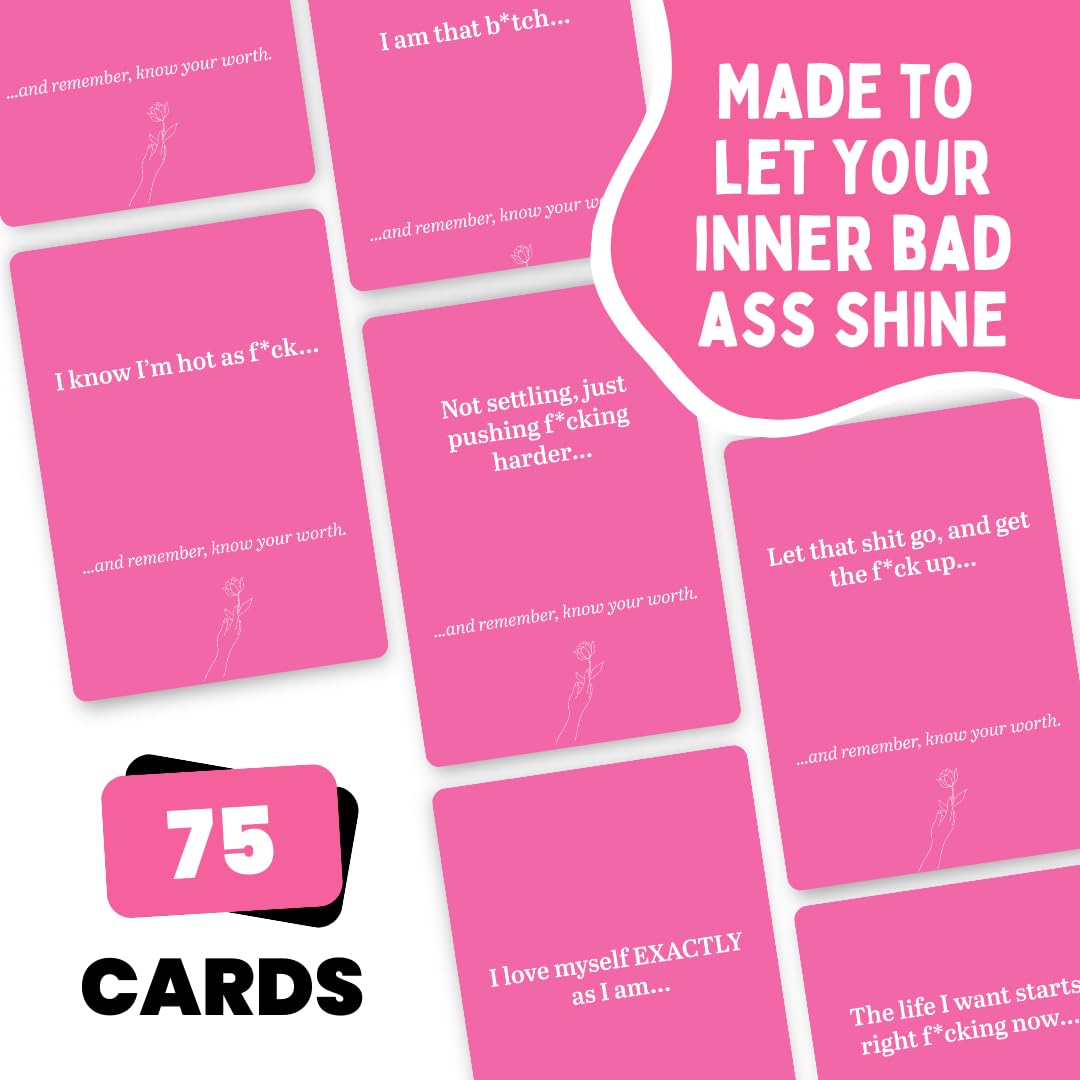 Viral Studios Know Your Worth - 75 Daily Affirmation Card Deck for Confidence, Self-Love & Empowerment - Motivational Cards with Quotes for Women