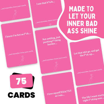 Viral Studios Know Your Worth - 75 Daily Affirmation Card Deck for Confidence, Self-Love & Empowerment - Motivational Cards with Quotes for Women