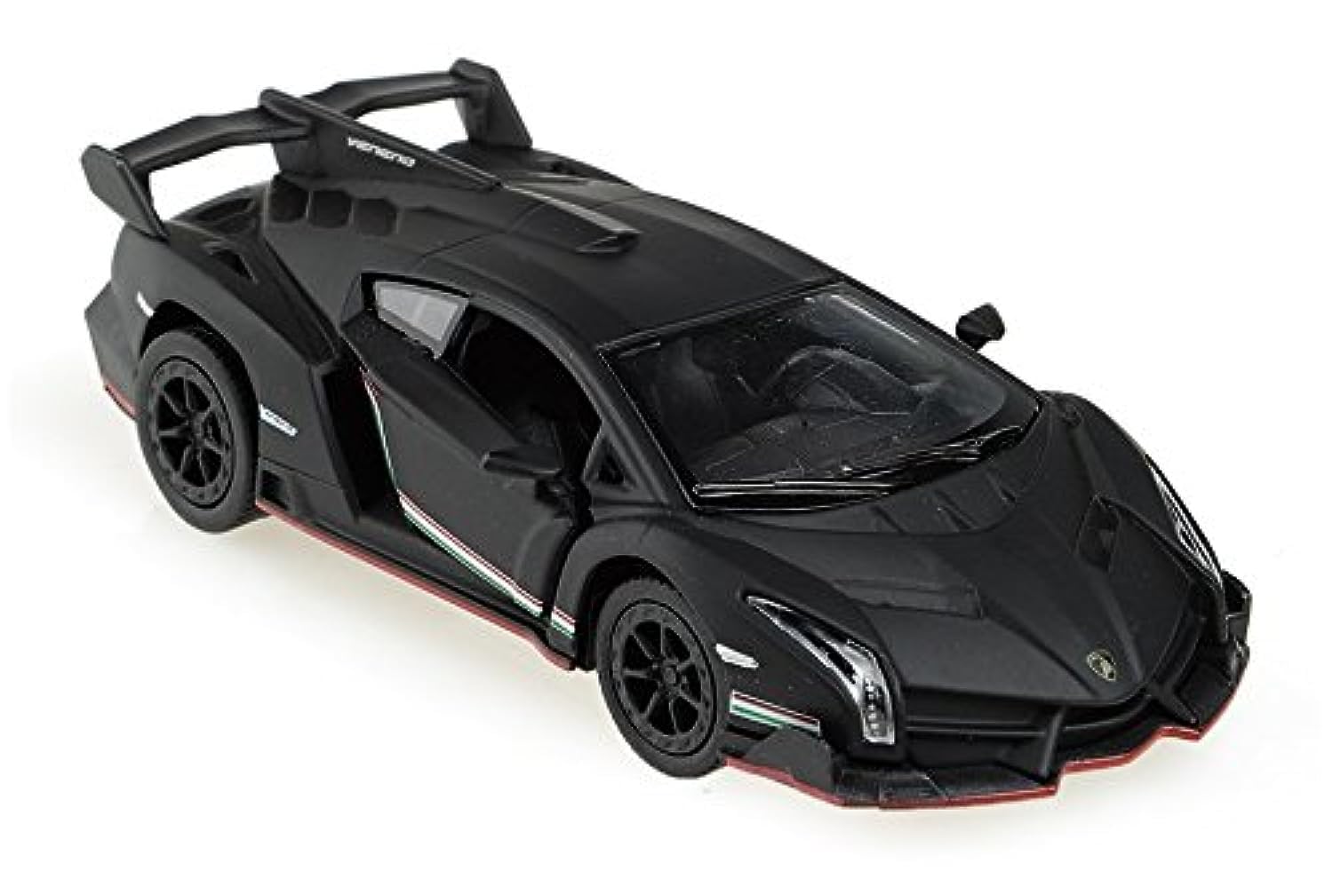 KiNSMART Lamborghini Veneno 1:36 Scale 5 Inch Die Cast Metal Model Toy Super Car (Black (Matt))