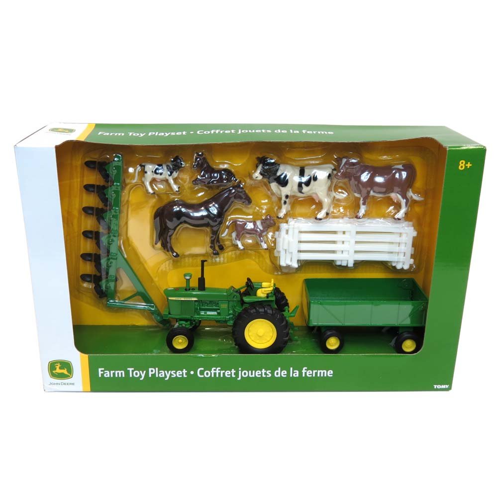 TOMY John Deere Farm Toy Playset - 1:32 Scale - Includes Die-Cast Tractor Toy, Farm Animal Toys, and Farming Accessories - Toddler Toys Ages 3 Years