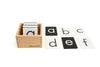 Montessori Sandpaper Letters Set | Black & White Lowercase Tactile Letter Cards | 3.5"x2.8" Alphabet Sensory Learning Tool | Sensory Letters