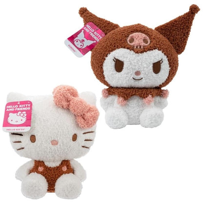 Hello Kitty and Friends 8" Plush 2-Pack - Hello Kitty & Kuromi - Officially Licensed - Get Two 2025 Authentic Limited Edition Collectible Soft Stuffed