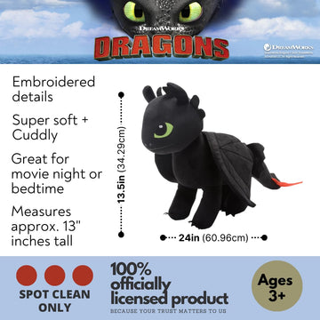 How To Train Your Dragon Toothless Bedding Super Soft Cozy Cuddle Pillow Buddy, (Officially Licensed Product) By Franco Collectibles