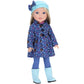 Sophia's 4 Piece Winter Outfit with Print Coat, Pants, Hat and Boots for 14.5" Dolls, Blue