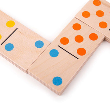 Bigjigs Toys Wooden Jumbo Kids Dominoes - 28 Giant Dominoes for Children Aged 3 Years +, Premium Quality Wooden Traditional Games, Fun Garden Games