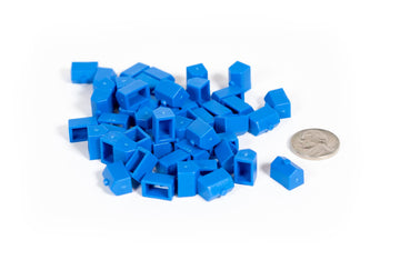 Plastic Houses: Blue Color Board Game Replacement House (Colored Miniature Town & City Buildings, Board Game Playing Pieces) | 50 Pieces
