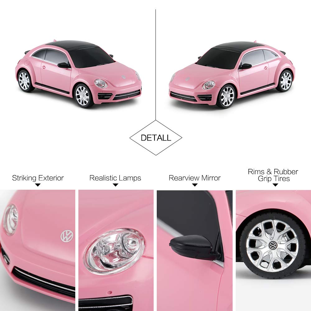 RASTAR Radio Remote Control 1/24 Scale Volkswagen Beetle Licensed RC Model Car (Pink)