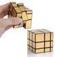 D-FantiX 2 Pack Gold & Silver Blocks Mirror Cube 3x3x3 with Display Stand