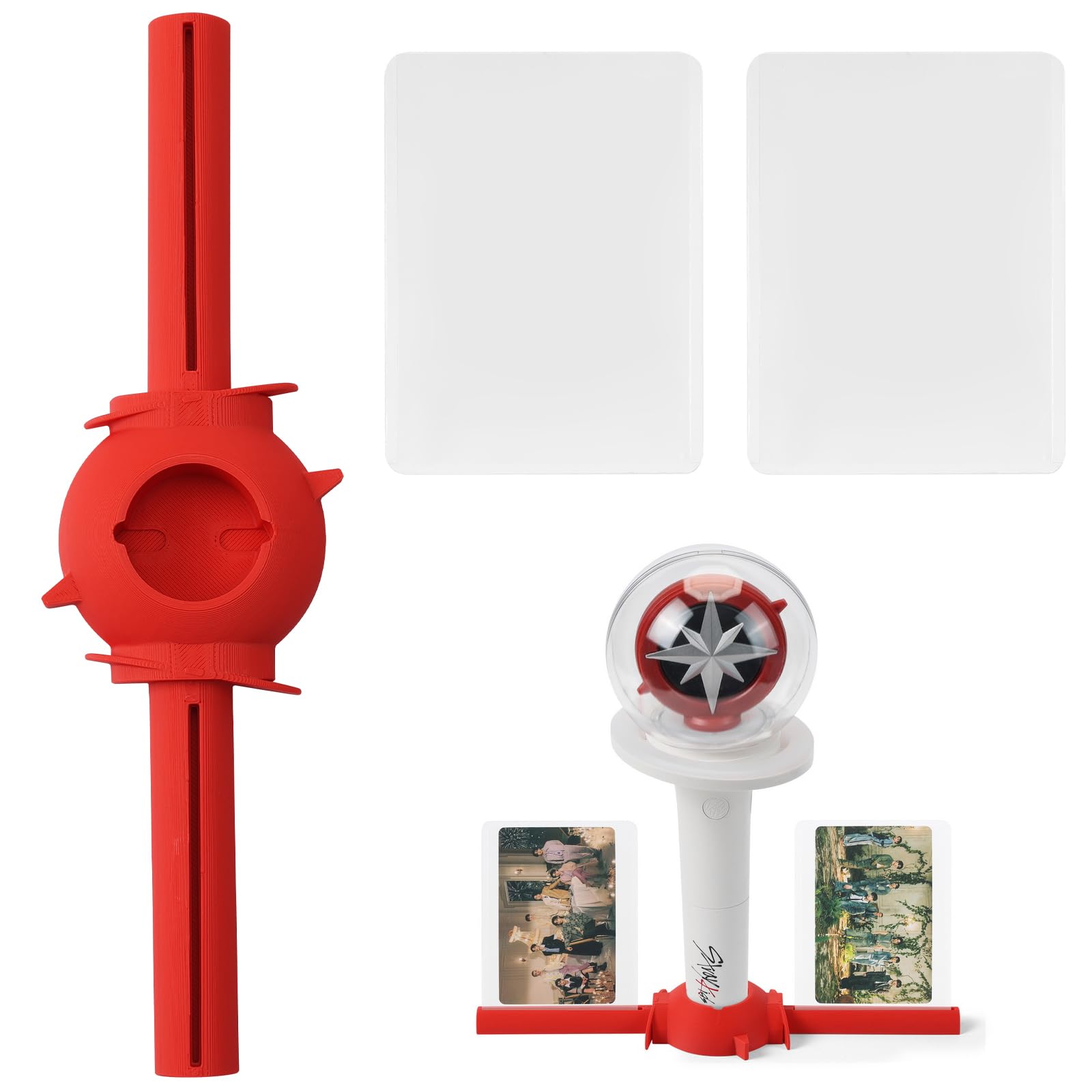 Micmieib Stray Light Stick Holder (V1 & V2 Compatible) with 2 Photo Card Stands for Skz's Fans Gifts