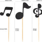 36 Pieces Musical Notes Cupcake Toppers, Black Glitter Rock Pop Music Theme Cupcake Picks Music Concert Theme Birthday Party Cake Decorations Supplies