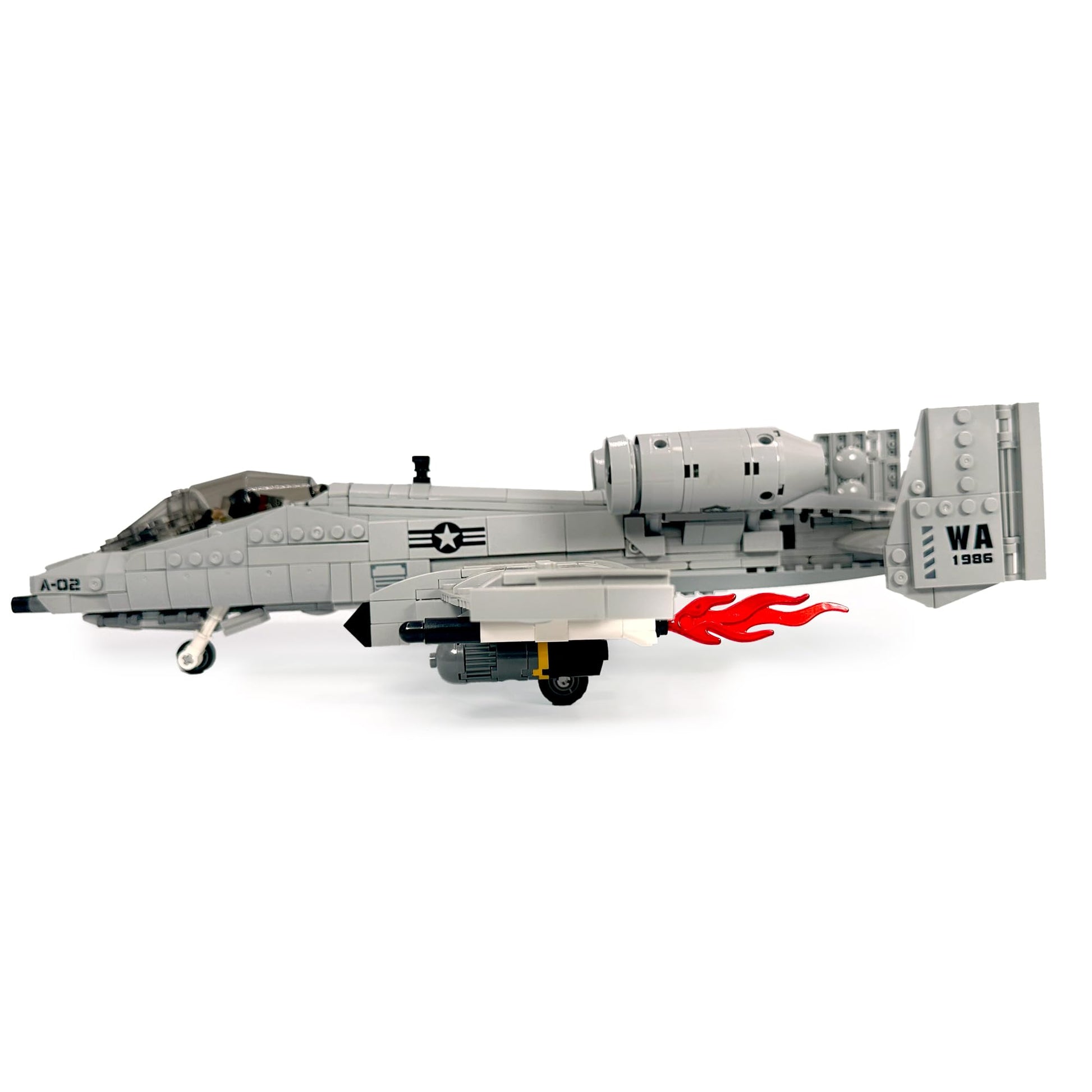 General Jim's A-10 Thunderbolt II Warthog Fighter Jet Building Blocks Set 931 Pieces Cold War Attack Aircraft Model Plane with Opening Cockpit