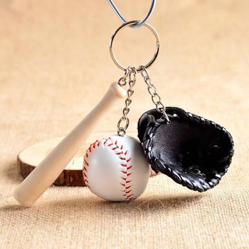 2Set 1/12 Scale Miniature Baseball Set (Bat, Glove and Ball),Black Cake Toppers and Dollhouse Accessories,Mini Sports Decor for Desktop Display, DIY